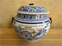 Modern Asian pot with lid