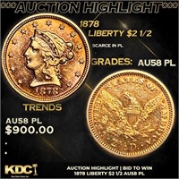 ***Auction Highlight*** 1878 Gold Liberty Quarter