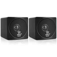 Pyle Home 3" Mini Cube Bookshelf Speakers - 100W