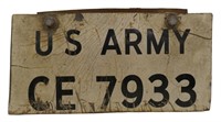 WWII Era US Army License Plate