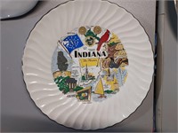 Vintage Indiana Souvenir State Plate Landmarks