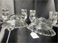 *Expensive* 1940's Slick Glass McKee Candlesticks