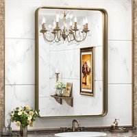 TokeShimi 24x36 Metal Frame Wall Mirror  Bronze