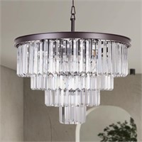 MEELIGHTING Bronze Crystal 4-Tier Chandelier