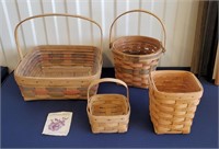 4 Vintage Longaberger Baskets