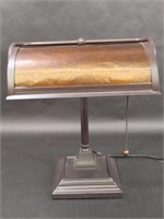 Pull Cord Desk Lamp with Bronze Tone Shade