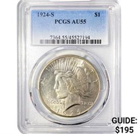1924-S Silver Peace Dollar PCGS AU55