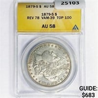 1879-S Rev 78 Morgan Silver Dollar ANACS AU58