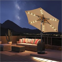 7.5ft Solar Patio Umbrella - Solar Lights LED Ligh