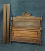 Carved Queen Bed w/ Rails