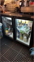 True two glass door under bar refrigerator