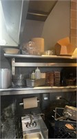 Wall mount stainless steel shelf with pot rack