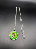 .925 Silver Platted Necklace w/ Dragon Pendant