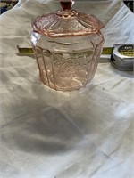 Pink glass canister