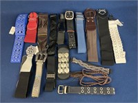 (17) Assorted style Ladies Belts, some are new