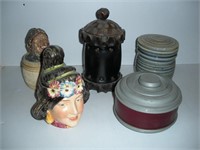 Tobacco Jars 5 Pcs 1 Lot-Grey Red Leather