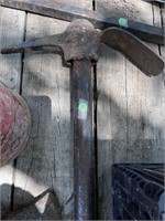 Metal ax with 39 inch handle and 5 pound head.