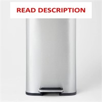 45L Rectangular Step Trash Can Silver