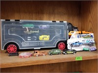 Assorted vintage Toy Cars and Deisel Car Carrier