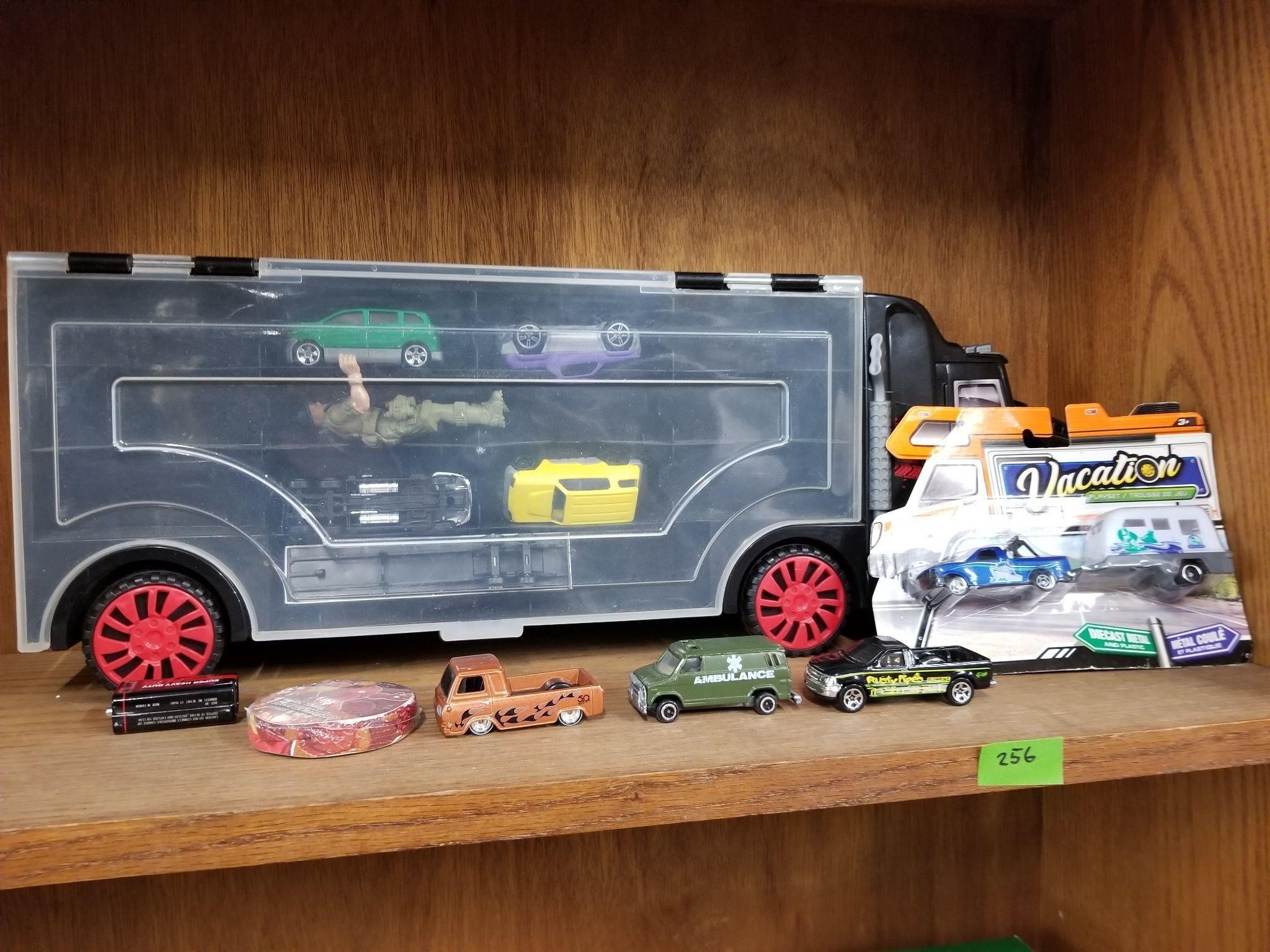 Assorted vintage Toy Cars and Deisel Car Carrier