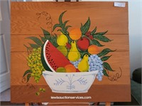 Original Painting On Panel Fruit Basket