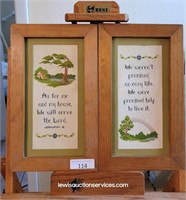 Two Cross Stitch Inspirational Messages Framed