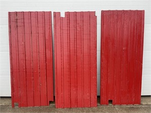 3 sheets of red metal sheeting