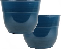 15 Glazed Brushed Dark Teal Large Planter (2)