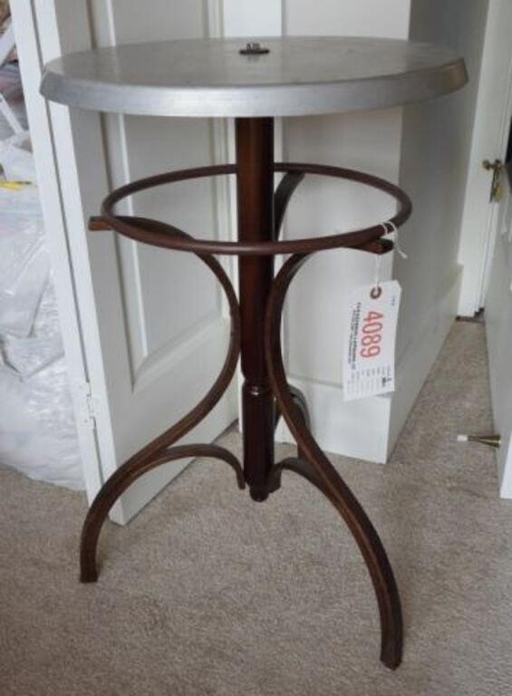 Metal top side table 28”