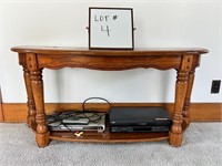 Sofa table and contents