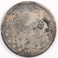 1892 Barber Quarter - Full Rim