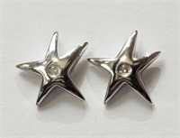 Sterling Silver Star Shaped Earrings