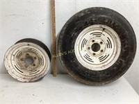 1TRAILER TIRE AND RIM AND 1 14 INCH RIM