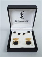 Yves St. Laurent Enameled Cuff Links & Buttons