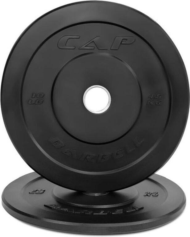 2-Pk Cap Barbell Bumper Weight Plate Set, 10-lbs