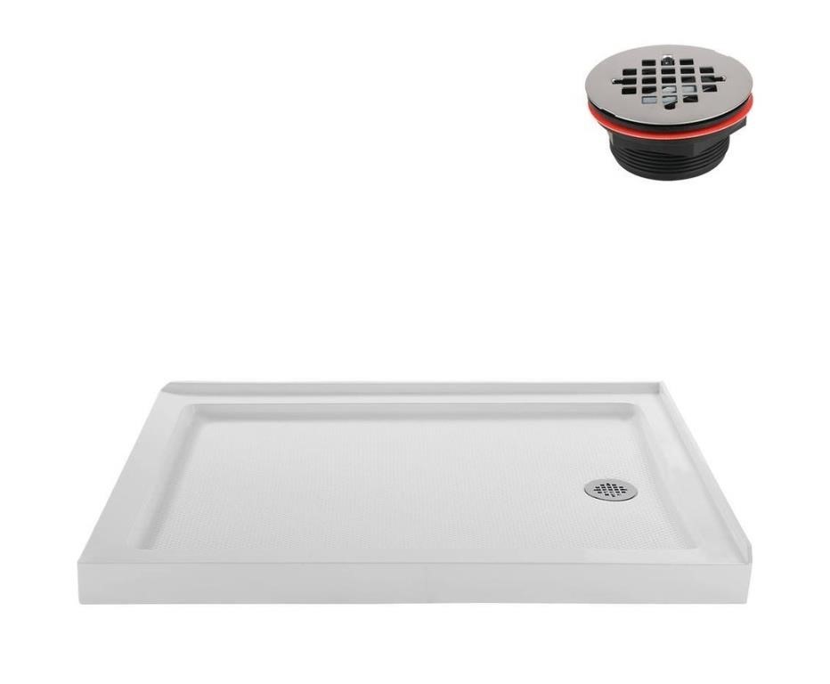 48 in. L x 36 in. W Corner Acrylic Shower Pan