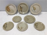 Eight Signed Studio Pottery Plates
