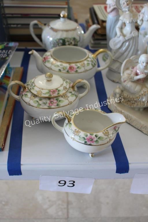 hand painted tea pot set