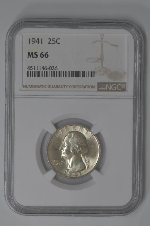 1941 Washington Quarter NGC MS66