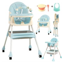 B651  HAOUUCYIN Baby High Chair, Light Blue 9.48 l