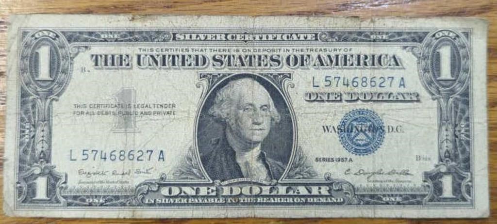 1957 A US $1 silver certificate