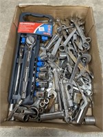 Assortment of wrenches and sockets