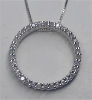Sterling Round Cut White Sapphire Circle of Life
