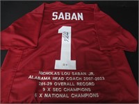 Nick Saban signed football jersey Beckett COA