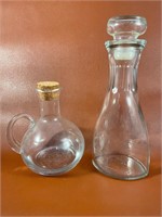 Lot of 2 Glass Bottles with Stoppers
