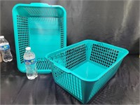 2 Green Plastic Baskets