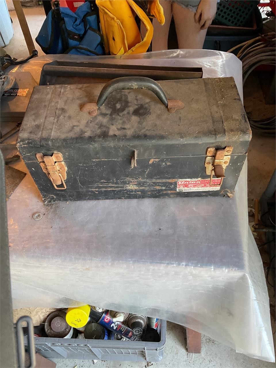 Vintage metal tool box