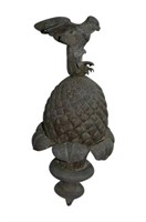 Antique Bronze Finial Pineapple w/ Bird