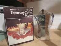 2 Espresso coffee makers one in box