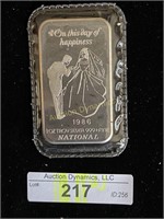 'On this day of happiness, 1986, 1oz Silver Bar